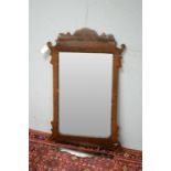 Geo. III style mahogany wall mirror.