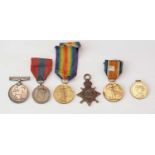 First World War General Service Group medal; others; and a medallion.