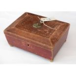 Victorian and embossed leather sarcophagus jewellery box.