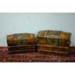 Pair of 20th C repro domed chests.