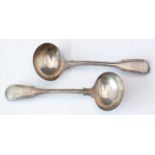 Pair of Victorian silver sauce ladles.