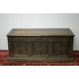 An 18th Century and later oak blanket box