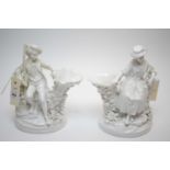 Pair of Continental blanc de chine figures.