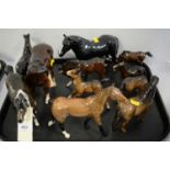 Collection of Beswick horses.