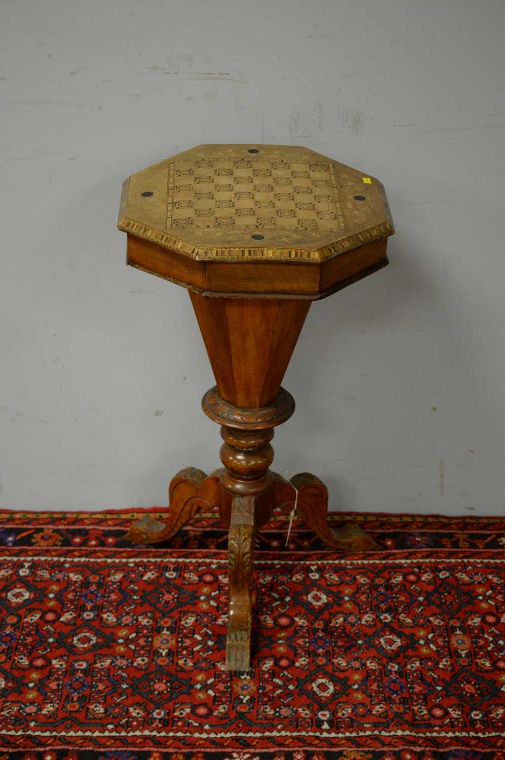 Victorian walnut work table.