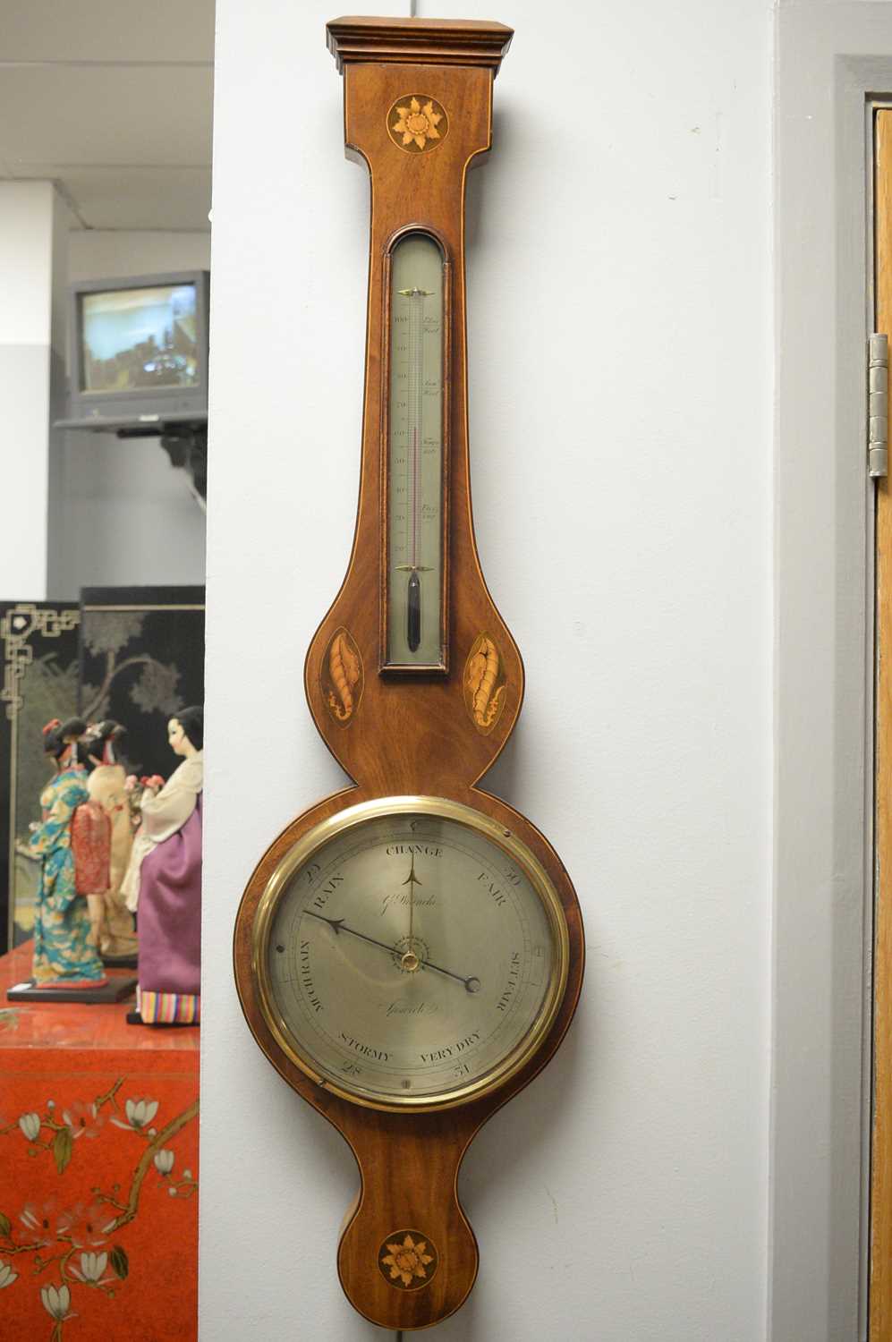 G Bianchi, Ipswich - 19th Century mahogany barometer