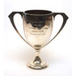 Two-handled silver trophy cup