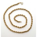 9ct yellow gold twist necklace