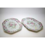 Pair of 19th C English octagonal meat plates.