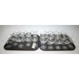 Collection of 20th Century cut-glass champagne coupes.