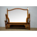 Edwardian walnut dressing table mirror top.