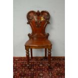 Victorian mahogany hall chair.