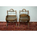 A pair of 19th Century oak hall chairs