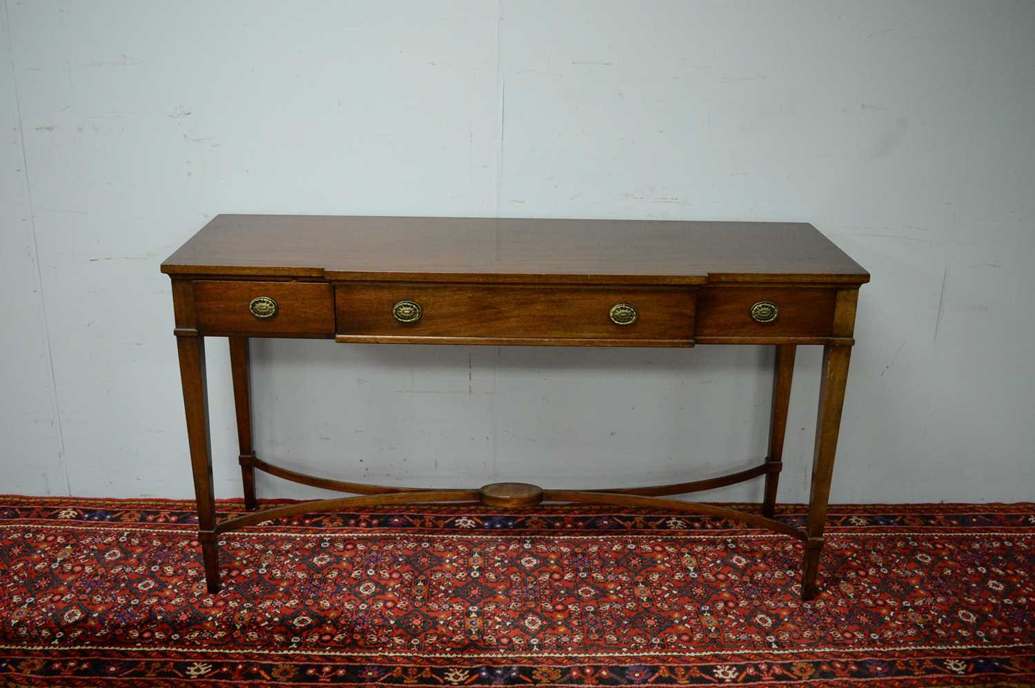 20th C mahogany breakfront sideboard.