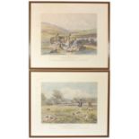 After William Turner - hand coloured engravings