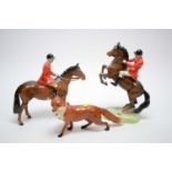 Beswick Fox and two Hunters.