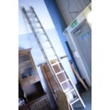Pair of 20th C Youngman DIY aluminium ladders.