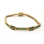 Emerald and diamond set bracelet