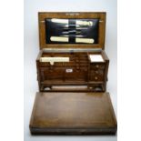 Late Victorian oak correspondence box.