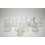 Selection of good quality cut-glass jugs.