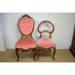 Two Victorian balloon back chairs.