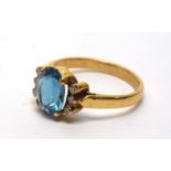 Topaz and diamond ring