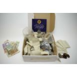 Large selection of British and foreign coinage and bank notes.