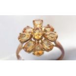 Citrine cluster ring.