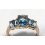 A blue topaz ring.