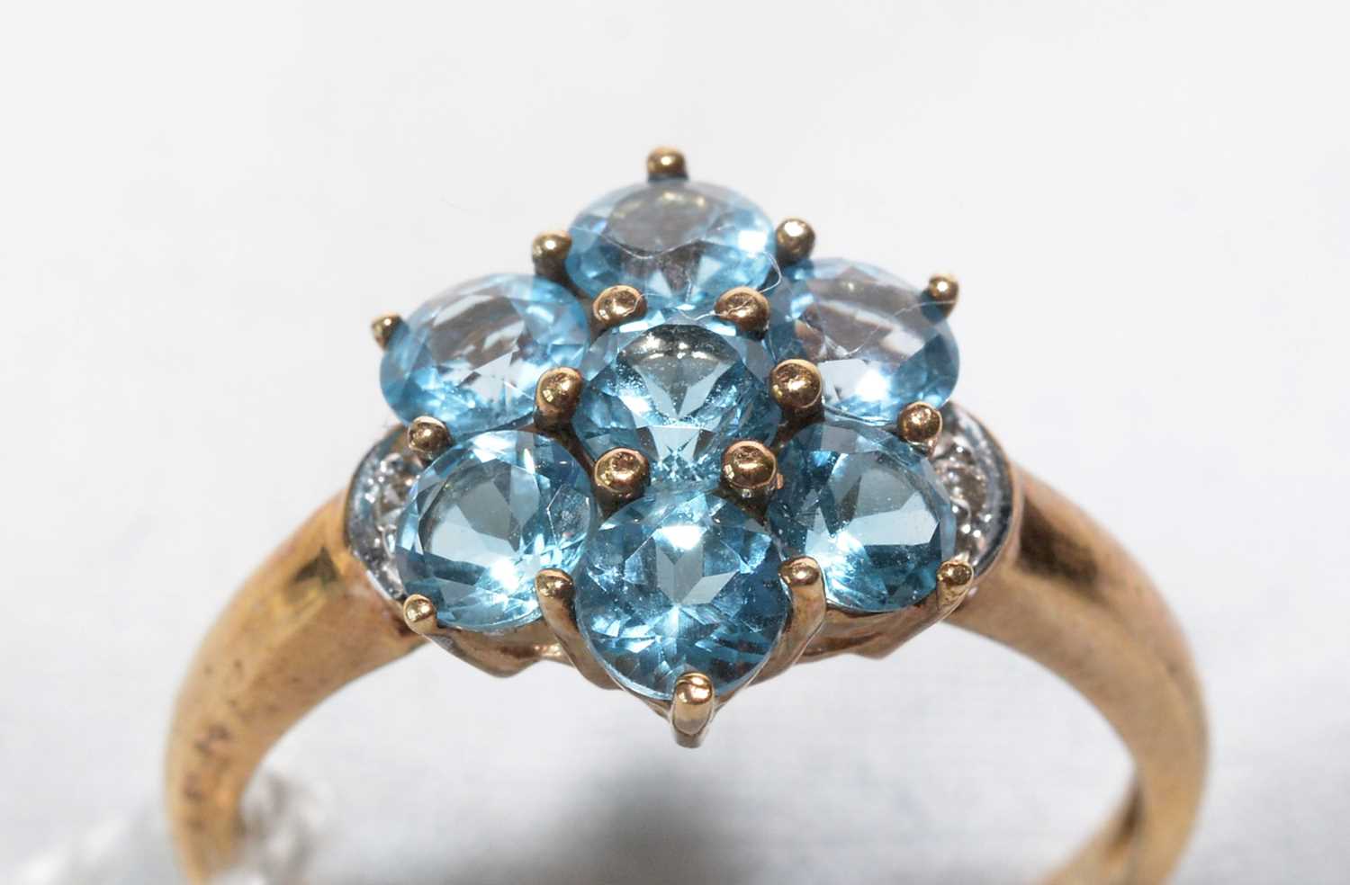 A blue topaz cluster ring.