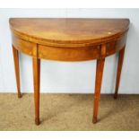 19th C mahogany demi lune tea table.