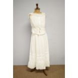 Dressmaker's dummy; cotton underskirt and chemise.