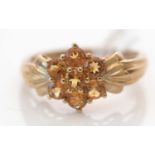 Citrine cluster ring.