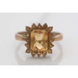 Citrine cluster ring.