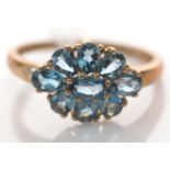 A London blue topaz cluster ring.