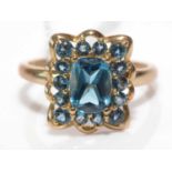 A London blue topaz cluster ring.