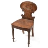 Regency mahogany hall chair