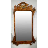 A 20th Century George III style mahogany fret carved mirror