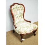 A Victorian mahogany framed nursing chair