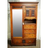 A late Victorian walnut wardrobe