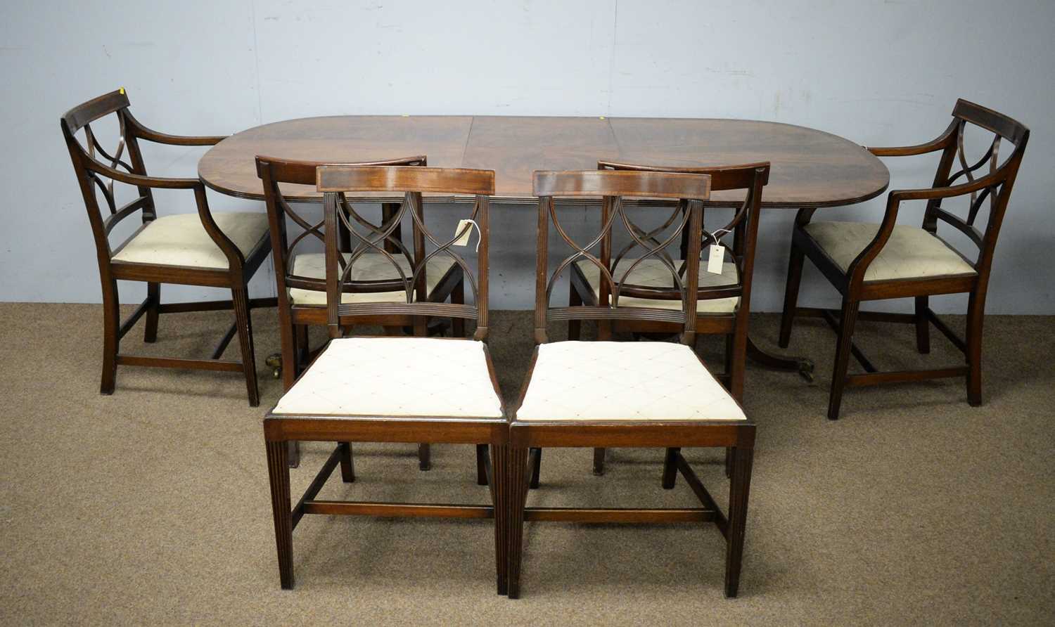 Seven piece mahogany dining room suite