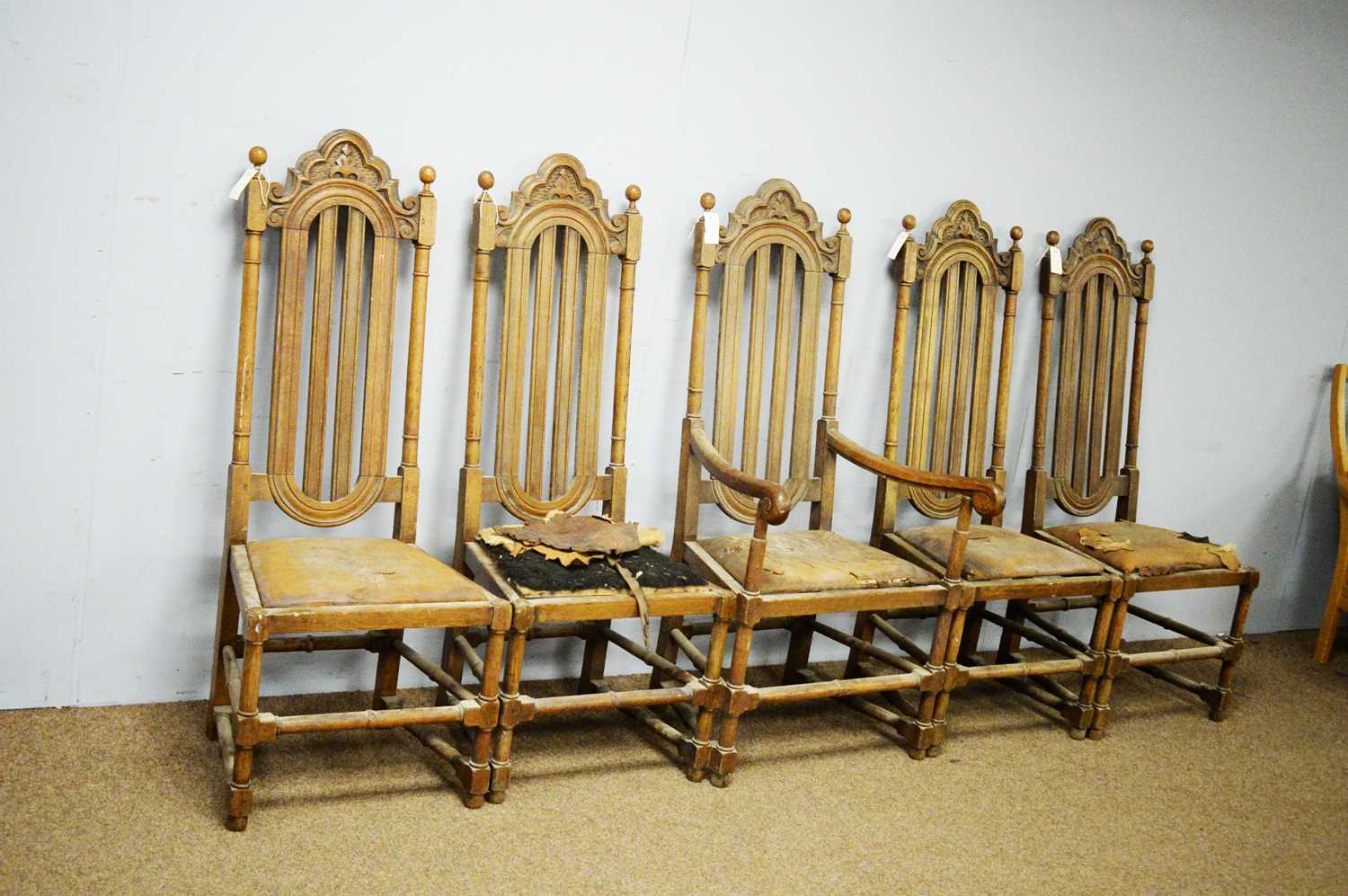 A set of five high back chairs by G.H Morton, Liverpool - Bild 2 aus 2