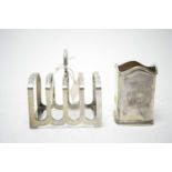Silver bottle stand and toast rack