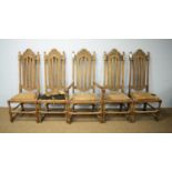 A set of five high back chairs by G.H Morton, Liverpool