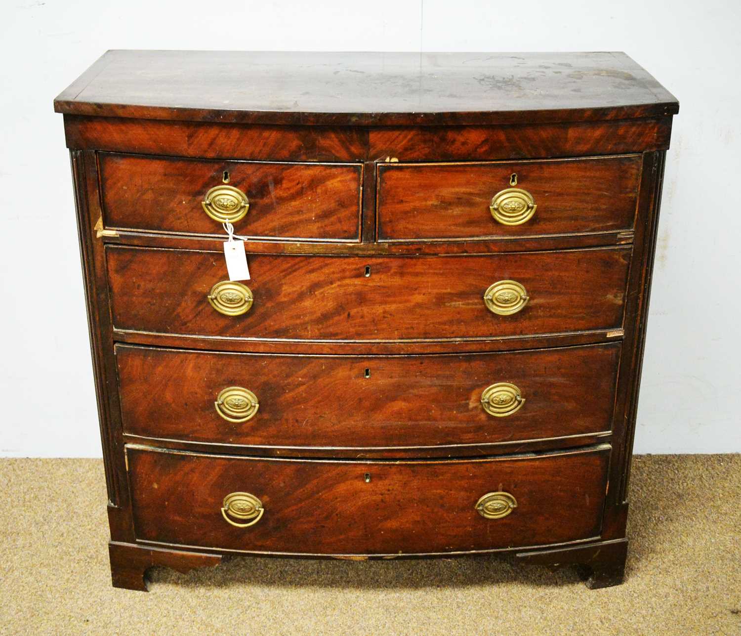 A Regency mahogany bowfront chest of drawers.