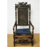 A Victorian oak high back chair