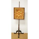 A 19th Century rosewood pole screen