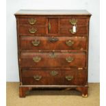 An 18th Century walnut veneered chest of drawers