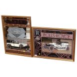 Two 20th C automobile related wall mirrors