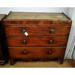 Regency mahogany chest on chest base.